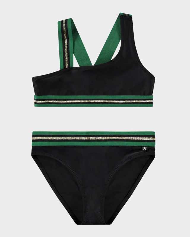 Girl's Nicola Asymmetric Two-Piece Swimsuit, Size 3T-6